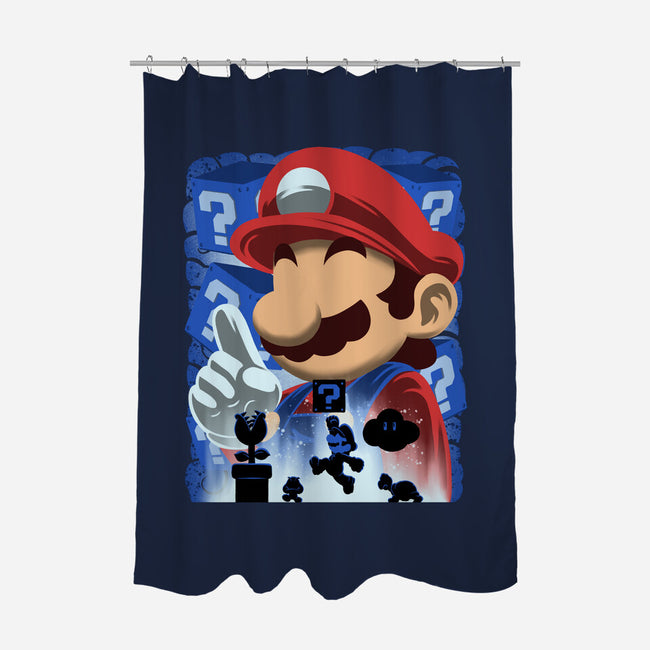 Classic Blue Jumpman-None-Polyester-Shower Curtain-rmatix