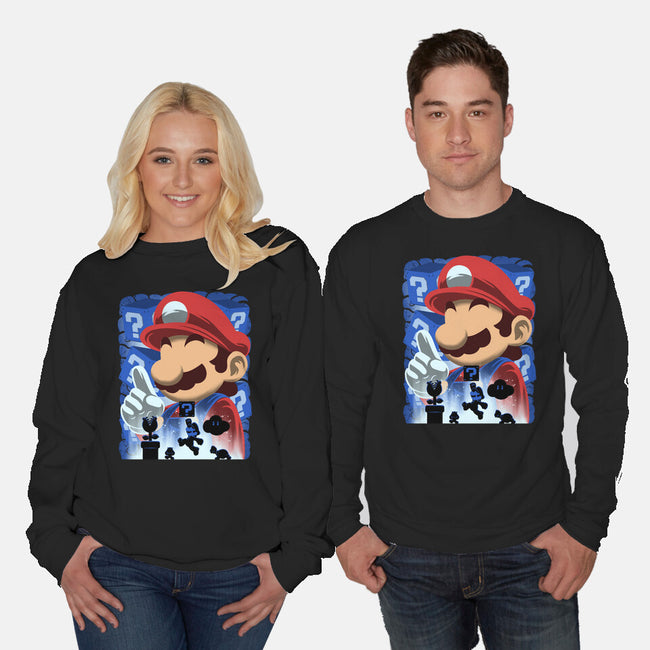 Classic Blue Jumpman-Unisex-Crew Neck-Sweatshirt-rmatix