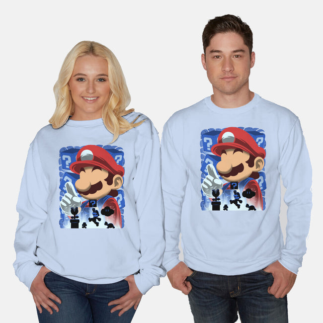 Classic Blue Jumpman-Unisex-Crew Neck-Sweatshirt-rmatix
