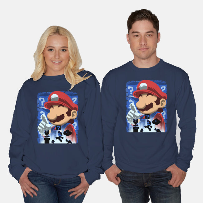 Classic Blue Jumpman-Unisex-Crew Neck-Sweatshirt-rmatix