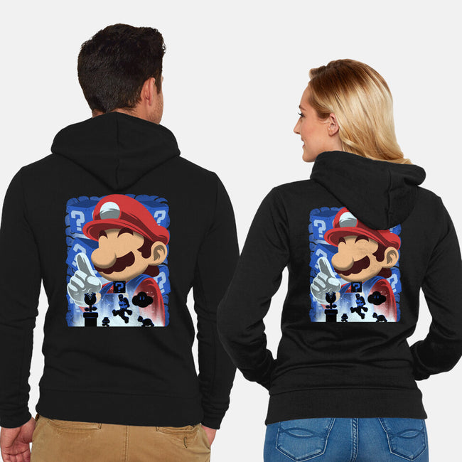 Classic Blue Jumpman-Unisex-Zip-Up-Sweatshirt-rmatix