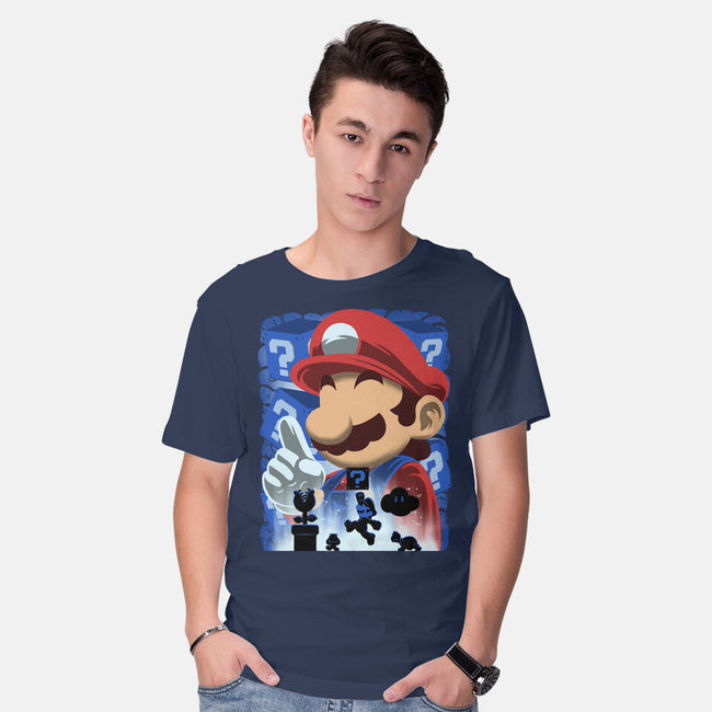 Classic Blue Jumpman-Mens-Basic-Tee-rmatix