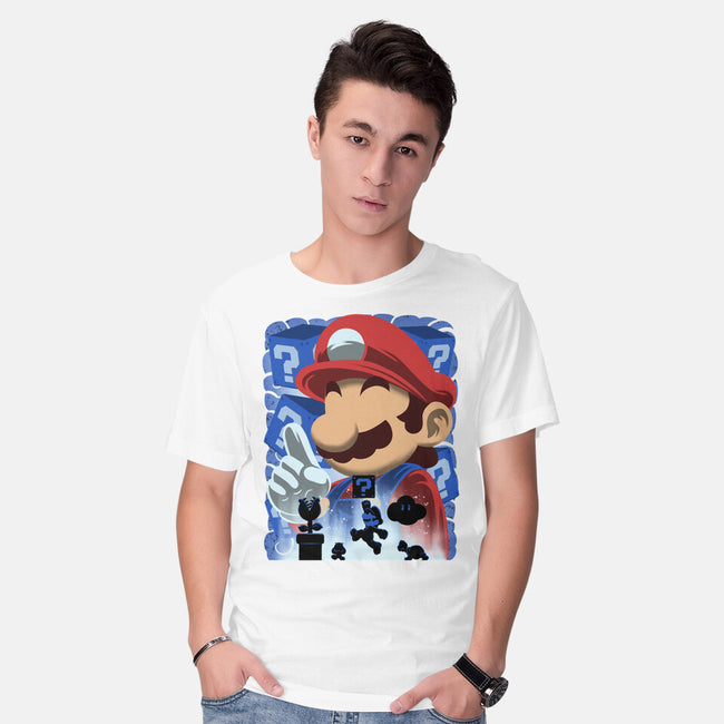 Classic Blue Jumpman-Mens-Basic-Tee-rmatix