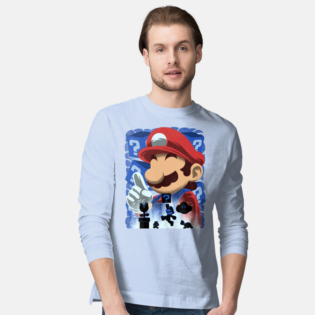 Classic Blue Jumpman-Mens-Long Sleeved-Tee-rmatix