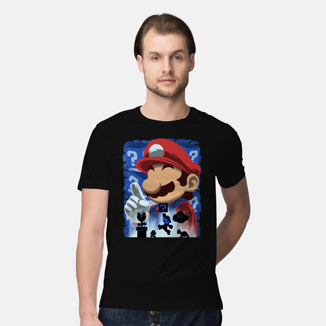 Classic Blue Jumpman-Mens-Premium-Tee-rmatix