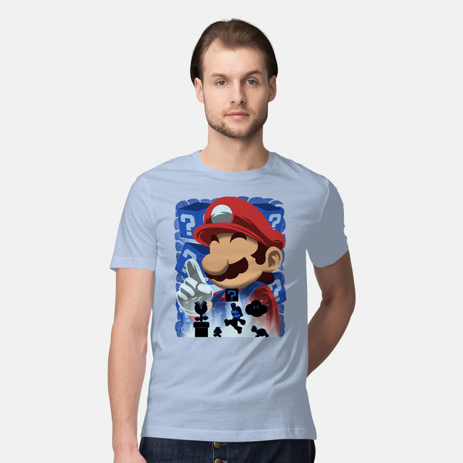 Classic Blue Jumpman-Mens-Premium-Tee-rmatix
