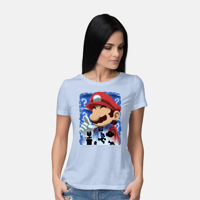 Classic Blue Jumpman-Womens-Basic-Tee-rmatix