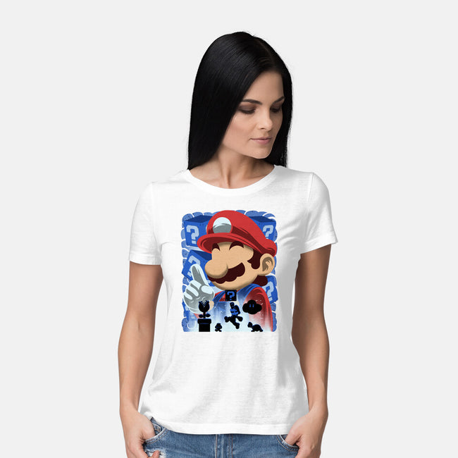 Classic Blue Jumpman-Womens-Basic-Tee-rmatix