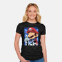 Classic Blue Jumpman-Womens-Fitted-Tee-rmatix