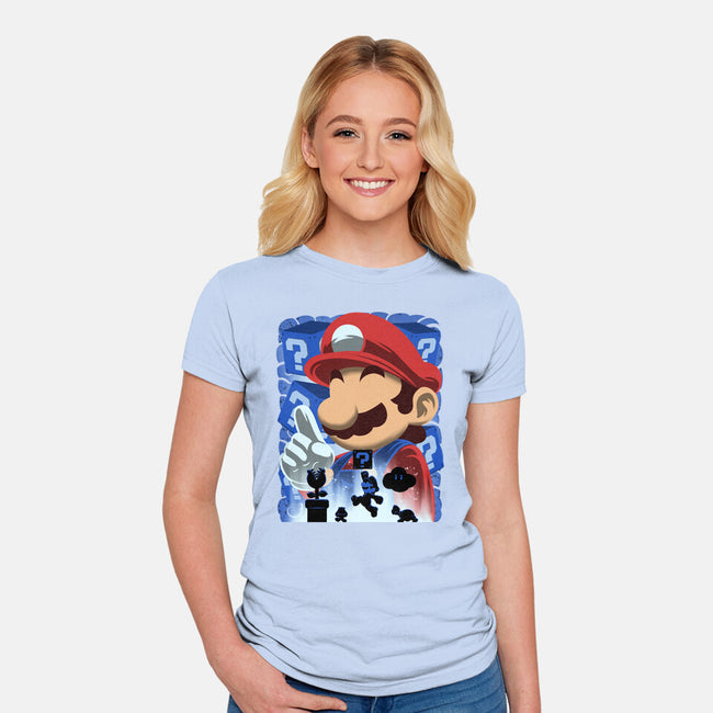 Classic Blue Jumpman-Womens-Fitted-Tee-rmatix