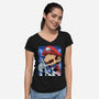 Classic Blue Jumpman-Womens-V-Neck-Tee-rmatix