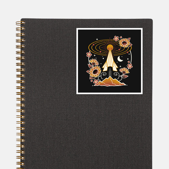 Origami Rocket Spaceship-None-Glossy-Sticker-NemiMakeit
