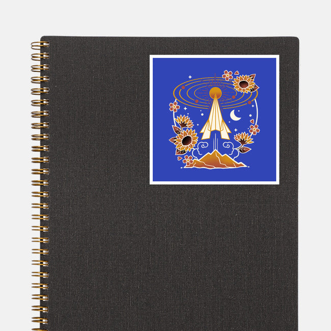 Origami Rocket Spaceship-None-Glossy-Sticker-NemiMakeit