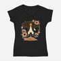 Origami Rocket Spaceship-Womens-V-Neck-Tee-NemiMakeit