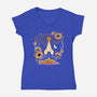 Origami Rocket Spaceship-Womens-V-Neck-Tee-NemiMakeit