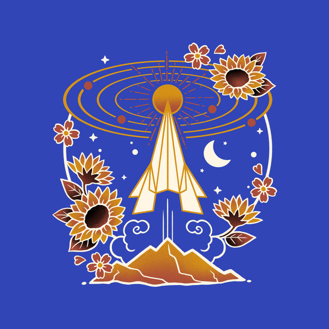 Origami Rocket Spaceship-None-Polyester-Shower Curtain-NemiMakeit