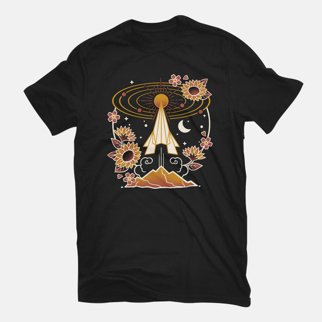Origami Rocket Spaceship-Mens-Heavyweight-Tee-NemiMakeit