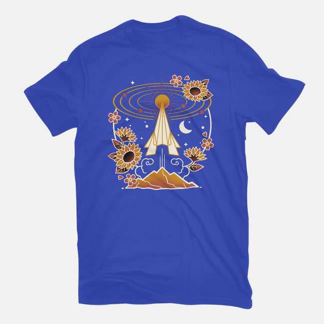 Origami Rocket Spaceship-Womens-Basic-Tee-NemiMakeit