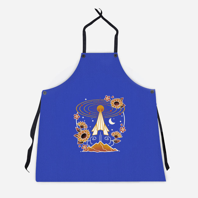 Origami Rocket Spaceship-Unisex-Kitchen-Apron-NemiMakeit