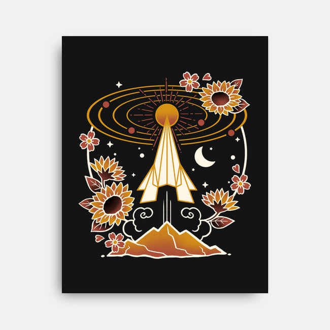 Origami Rocket Spaceship-None-Stretched-Canvas-NemiMakeit