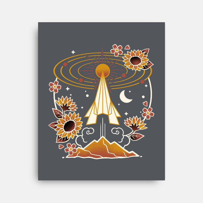 Origami Rocket Spaceship-None-Stretched-Canvas-NemiMakeit