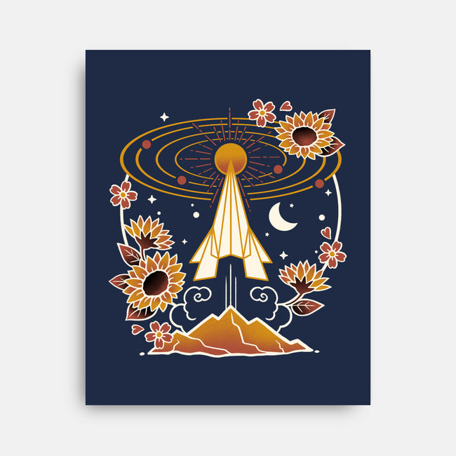 Origami Rocket Spaceship-None-Stretched-Canvas-NemiMakeit