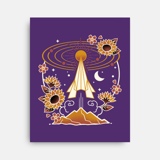 Origami Rocket Spaceship-None-Stretched-Canvas-NemiMakeit