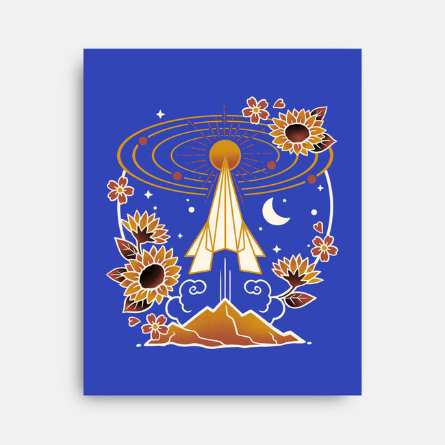 Origami Rocket Spaceship-None-Stretched-Canvas-NemiMakeit