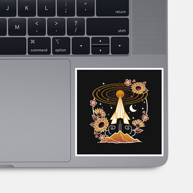 Origami Rocket Spaceship-None-Glossy-Sticker-NemiMakeit