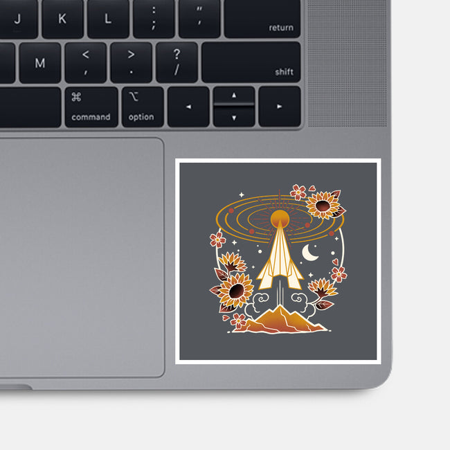 Origami Rocket Spaceship-None-Glossy-Sticker-NemiMakeit