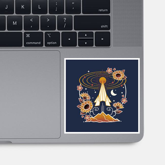 Origami Rocket Spaceship-None-Glossy-Sticker-NemiMakeit