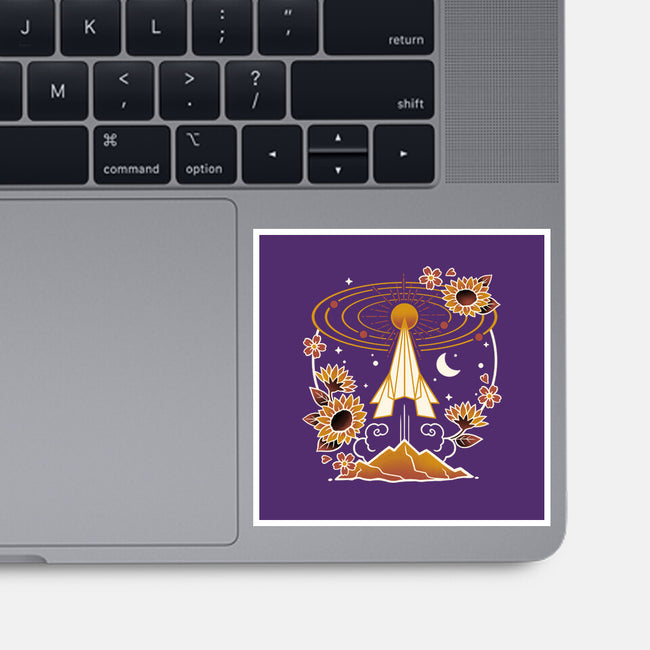 Origami Rocket Spaceship-None-Glossy-Sticker-NemiMakeit
