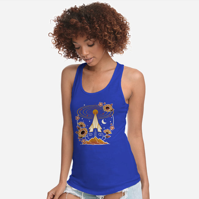 Origami Rocket Spaceship-Womens-Racerback-Tank-NemiMakeit