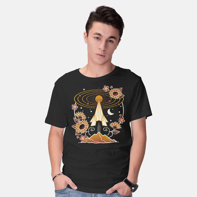 Origami Rocket Spaceship-Mens-Basic-Tee-NemiMakeit
