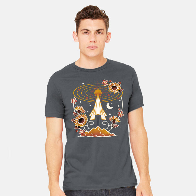 Origami Rocket Spaceship-Mens-Heavyweight-Tee-NemiMakeit