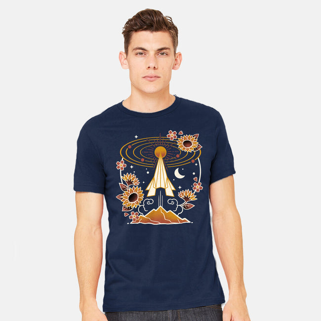 Origami Rocket Spaceship-Mens-Heavyweight-Tee-NemiMakeit