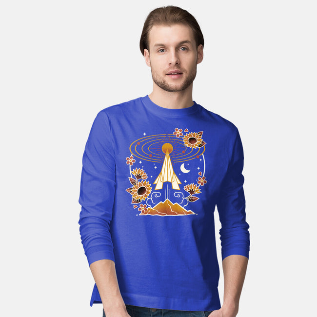 Origami Rocket Spaceship-Mens-Long Sleeved-Tee-NemiMakeit