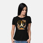 Origami Rocket Spaceship-Womens-Basic-Tee-NemiMakeit