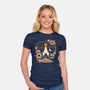 Origami Rocket Spaceship-Womens-Fitted-Tee-NemiMakeit