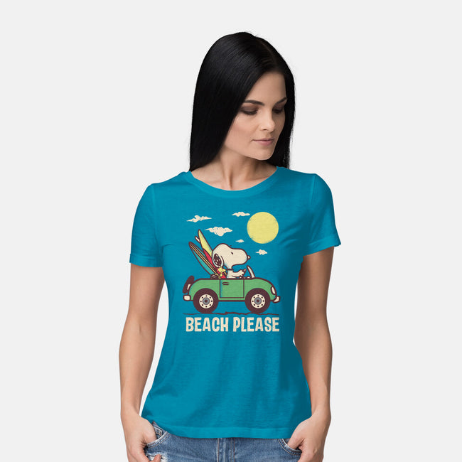 Beach Please-Womens-Basic-Tee-turborat14