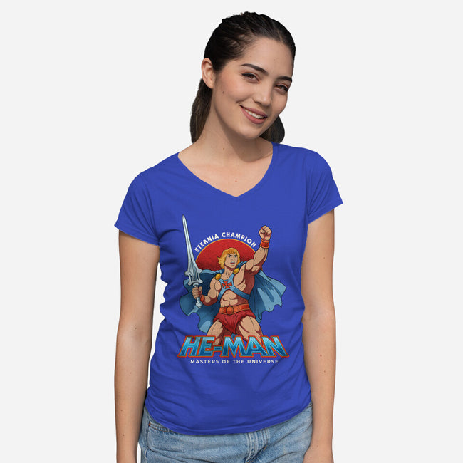 Eternia Champion-Womens-V-Neck-Tee-hirolabs