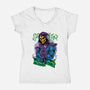 Skull Love Cat-Womens-V-Neck-Tee-spoilerinc