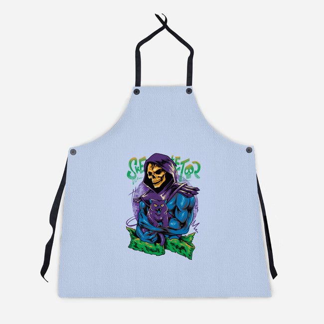 Skull Love Cat-Unisex-Kitchen-Apron-spoilerinc
