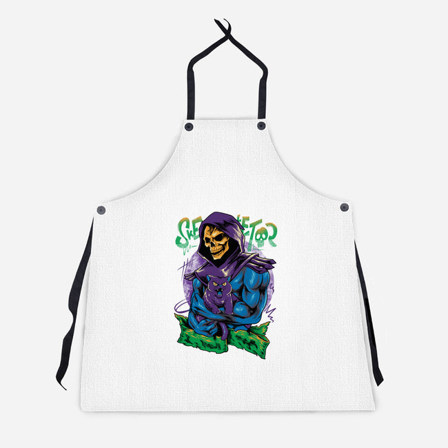 Skull Love Cat-Unisex-Kitchen-Apron-spoilerinc
