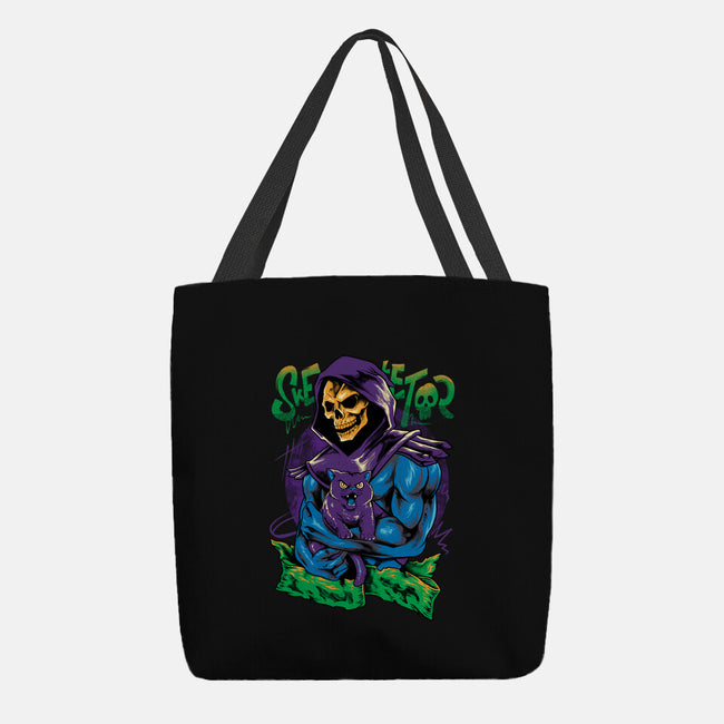 Skull Love Cat-None-Basic Tote-Bag-spoilerinc