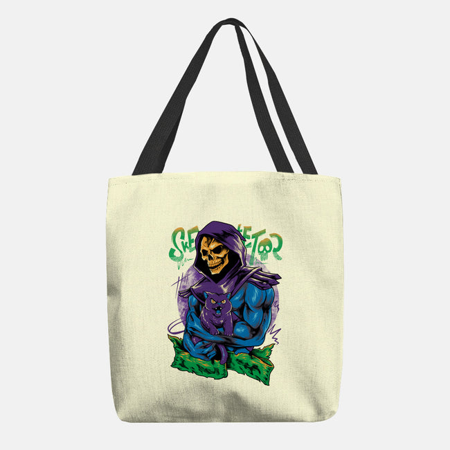 Skull Love Cat-None-Basic Tote-Bag-spoilerinc