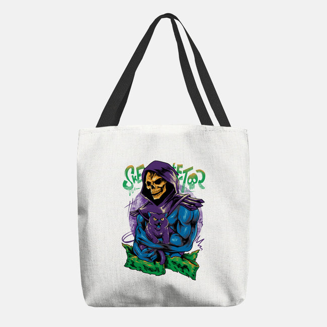 Skull Love Cat-None-Basic Tote-Bag-spoilerinc