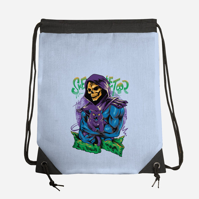 Skull Love Cat-None-Drawstring-Bag-spoilerinc