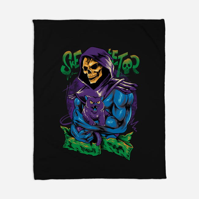 Skull Love Cat-None-Fleece-Blanket-spoilerinc