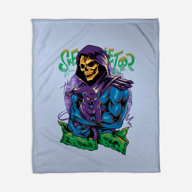 Skull Love Cat-None-Fleece-Blanket-spoilerinc